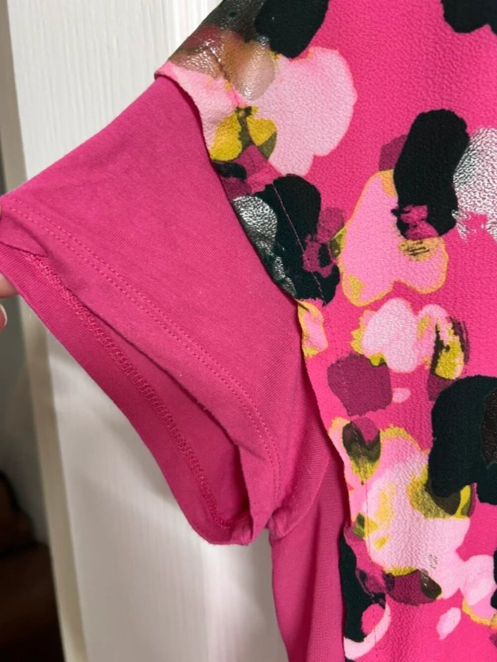 Pink Next Abstract Floral Short Sleeve Blouse Women - Picture 3 of 5